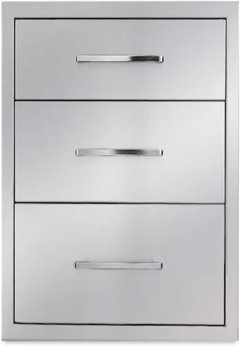 Vista 7 de Cajones de cocina para exteriores, cajón de barbacoa de acero inoxidable, 14 pulgadas de ancho x 20.5 pulgadas de alto x 23 pulgadas de profundidad