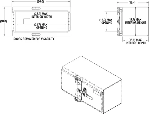 Vista 7 de Buyers Products 1762600 Caja de Herramientas de Aluminio Liso para Debajo de la Carrocería del Camión con Cerradura de Leva de Acero Inoxidable