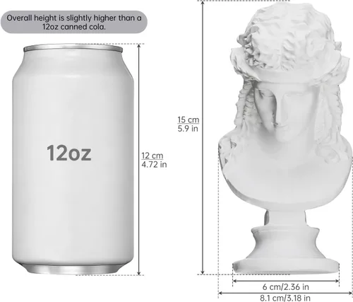 Vista 4 de Escultura de resina blanca, figura de réplica de arte clásico para decoración de estantes de oficina en casa, adorno de modelo de boceto estético