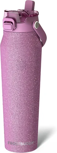 Vista 26 de Frost Buddy botella de agua aislada de 32 onzas con pajilla y tapa para beber Acero inoxidable a prueba de fugas 24 horas de frío Resistente