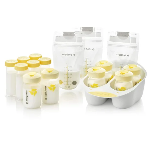 Vista 2 de Medela Juego de soluciones de almacenamiento de leche materna, suministros y recipientes de lactancia materna, organizador de leche materna y bolsas
