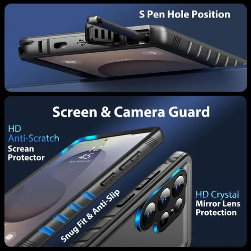 Vista 7 de SPORTLINK - Funda impermeable para Samsung Galaxy S25 Ultra, protector de pantalla integrado a prueba de golpes y polvo, cubierta protectora
