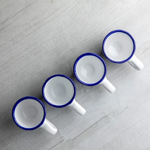 Vista 6 de City to Cottage Tazas de café expreso de cerámica de 4, pequeños chupitos Expresso, Demitasse, perfectas para máquina de espresso, tazas hechas a