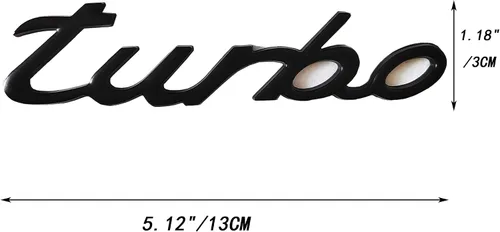 Vista 2 de OnlyYou.X - Adhesivo adhesivo con emblema Turbo Badge 3D compatible con camioneta universal y coche, color negro, 2 piezas de metal