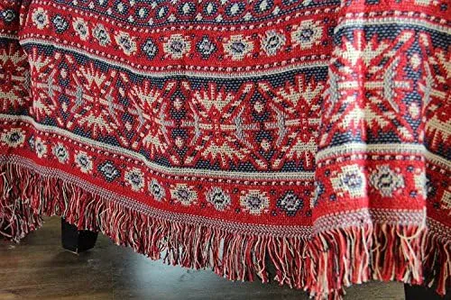 Vista 3 de LELVA Manta tejida de hilo bohemio para sofá, manta multiusos (90 x 98 pulgadas)