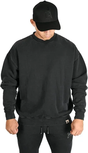 Vista 5 de YoungLA Sudadera de cuello redondo de gran tamaño para hombre, mezcla pesada cómoda Estilo cómodo activo 530