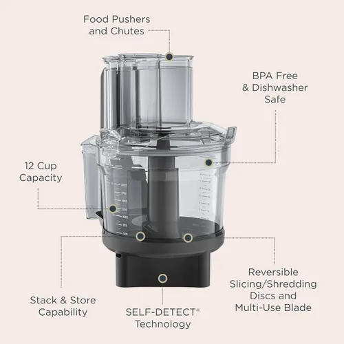 Vista 4 de Accesorio para procesador de alimentos de 12 tazas Vitamix con AUTO-DETECCIÓN, libre de BPA, con cuchilla de uso múltiple y dos discos reversibles