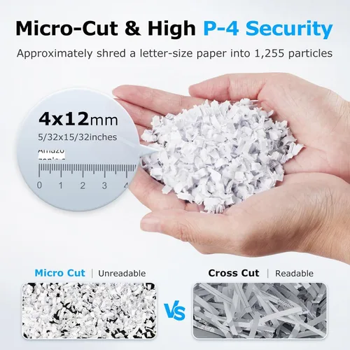 Vista 4 de BONSEN Trituradora de papel resistente de micro corte de alimentación Negro