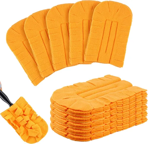 Vista 23 de Zubebe 3 piezas de repuesto de plumero de forro polar reutilizables, plumeros planos de plumas, almohadillas de limpieza lavables para múltiples