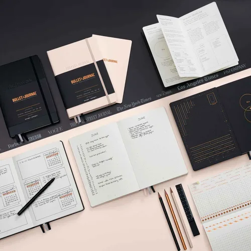 Vista 3 de LEUCHTTURM1917 The Official Bullet Journal Edition 2 - Cuaderno construido para BuJo, tamaño mediano A5 204 páginas de papel de 4.23 oz/m², con guía