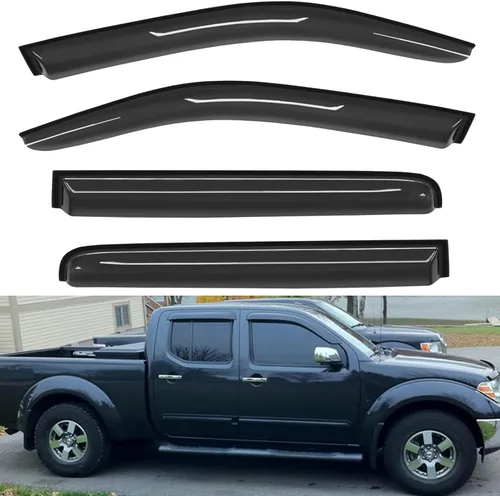Vista 23 de Paquete de 4 viseras acrílicas adhesivas para ventanas delanteras y traseras, con protección contra humo, sol, lluvia, compatibles con 91-01