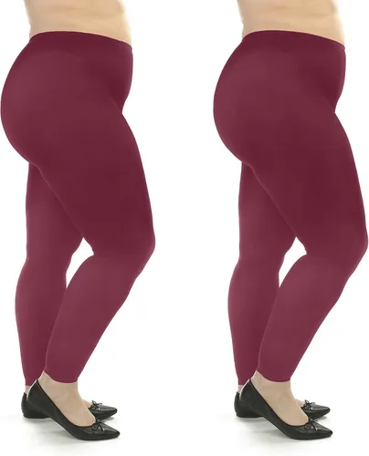Vista 6 de Silky Toes Medias casuales sin pies de microfibra opaca para mujer, talla grande, 2 pares Negro