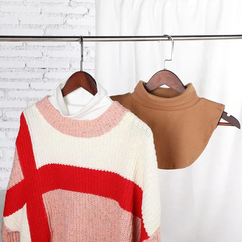Vista 5 de SATINIOR 6 Pcs Women Fake Collar Detachable Dickey Collar Solid Turtleneck Mock Turtleneck Dickey Half Blouse Neckband