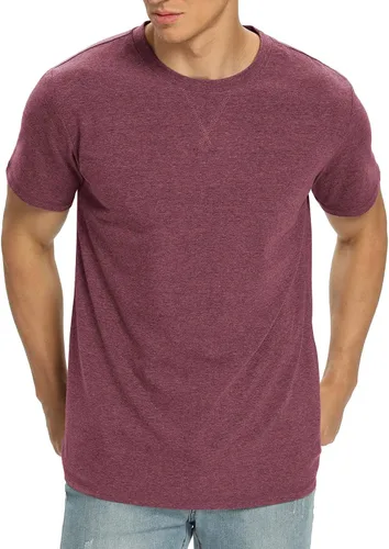 Vista 39 de NITAGUT Camiseta clásica de algodón para hombre con cuello redondo