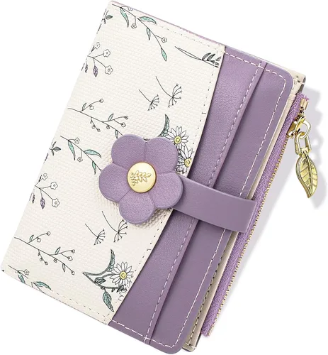 Vista 15 de Farcauo Cartera para Mujer delgada con Flores Kawaii, Carteras para Mujeres, Cartera Linda y delgada para Mujeres, Contemporáneo