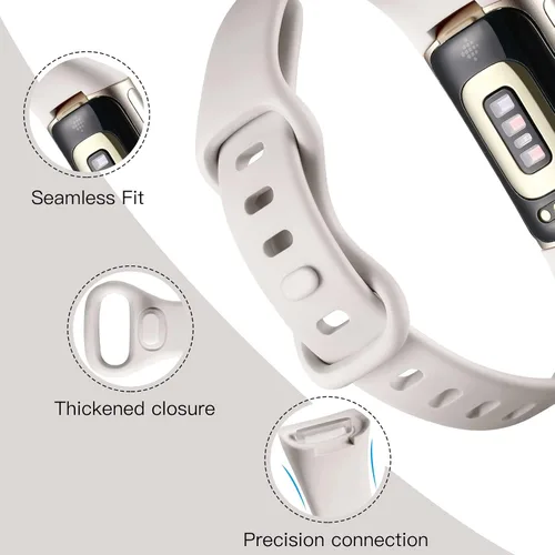 Vista 3 de Maledan Compatible con bandas Fitbit Charge 5 para mujeres y hombres, correa delgada transpirable de silicona suave para deportes, accesorios
