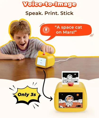 Vista 2 de MUNBYN SP01 Smart AI Sticker Printer Voice to Print for Kids Thermal Maker