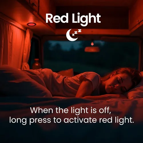 Vista 2 de Luces LED de 3 pulgadas de 12 V con interruptor integrado interior bicolor rojo de 12 voltios, luz de disco LED de aluminio completo regulable