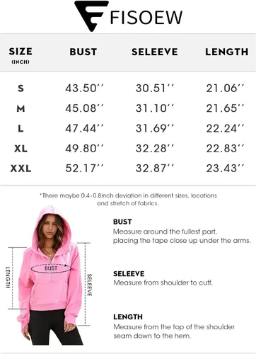 Vista 5 de Sudaderas con capucha para mujer, media cremallera, con forro polar, cuello con cremallera, sudaderas recortadas de manga larga
