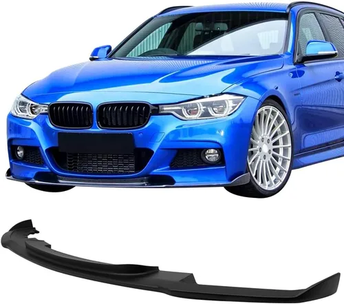 Vista 8 de Borde de parachoques delantero compatible con BMW Serie 3 F30 2012-2018, estilo HM sin pintar, fibra de carbono real, protector de barbilla