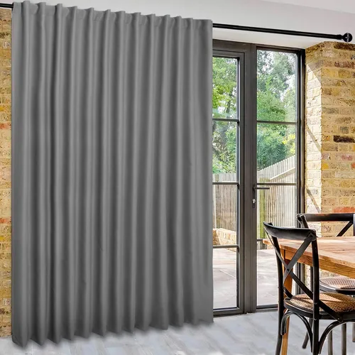 Vista 86 de DWCN Cortina opaca divisora de privacidad para puerta corrediza de patio, cortinas térmicas extra anchas con pestaña trasera y bolsillo para barra