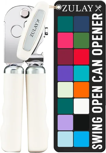 Vista 32 de Zulay Kitchen Abrelatas manual de acero inoxidable resistente con abridor de botellas, abrelatas manual a prueba de óxido con perilla giratoria