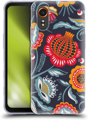 Vista 9 de Head Case Designs Officially Licensed Haroulita Blue Red Ethnic Pattern Soft Gel Case Compatible with Samsung Galaxy Xcover7 5G
