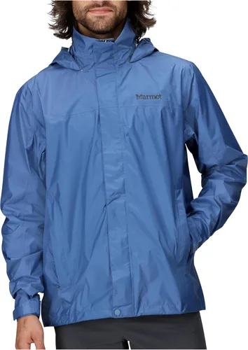 Vista 17 de MARMOT Chaqueta impermeable Precip Eco para hombre, 100% reciclada, transpirable, ligera, plegable Azul ártico