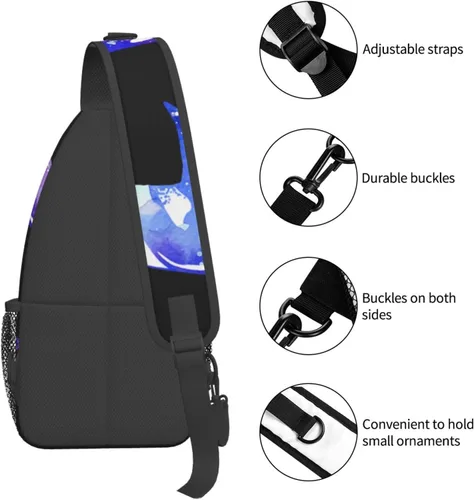 Vista 5 de LYNSAY Orca Killer Whale - Bolso cruzado en el pecho, bolso casual con correa, mochila de viaje ligera para hombres y mujeres para adultos