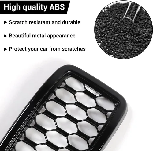 Vista 4 de JeCar Kit de molduras de malla para Jeep Grand Cherokee 2017-2020, color negro (7 unidades)