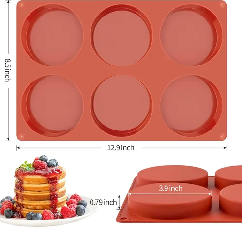 Vista 2 de Ocmoiy Molde de silicona para huevos de 4 pulgadas para sándwiches de desayuno, paquete de 2 moldes antiadherentes de silicona para muffin
