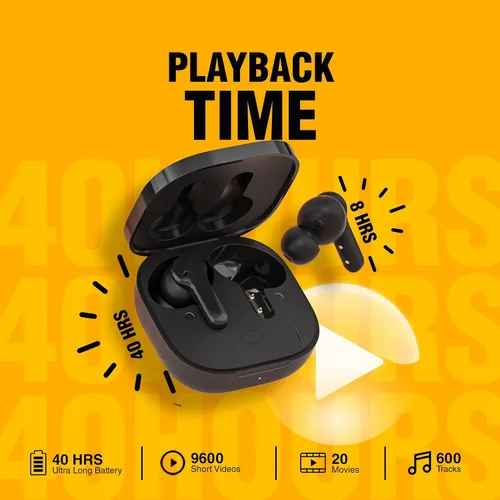 Vista 3 de QCY Auriculares inalámbricos T13 con Bluetooth 5.1, control táctil con estuche de carga, impermeables, estéreo, intrauditivos, micrófono integrado