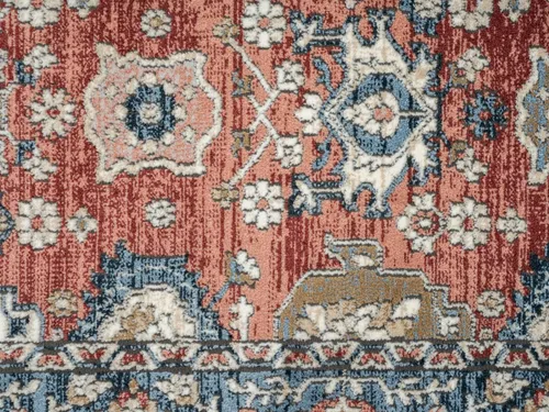 Vista 8 de Abani Savoy Collection - Alfombra de área, diseño vintage rojo y crema, 4 x 6 pies, fácil de limpiar, duradera para niños y mascotas, no desprende
