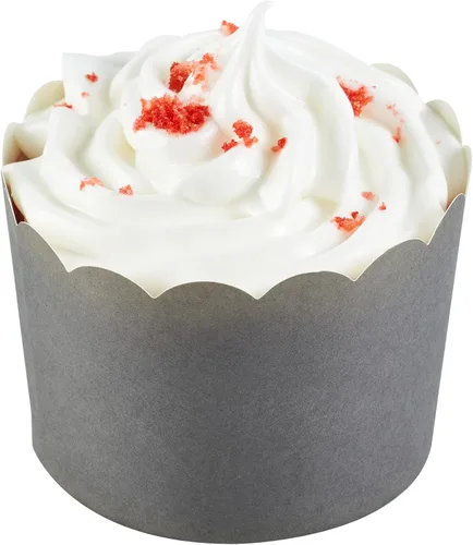 Vista 28 de Restaurantware Paquete de 200 moldes de papel para cupcakes de 3.38 onzas, resistentes a la grasa, festoneados para horno, elegantes tazas