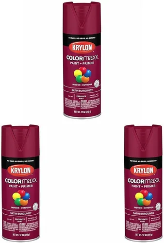 Vista 42 de Krylon K05554007 COLORmaxx Pintura en aerosol y base para uso en interiores y exteriores, color almendra satinada, 12 onzas (paquete de 1)