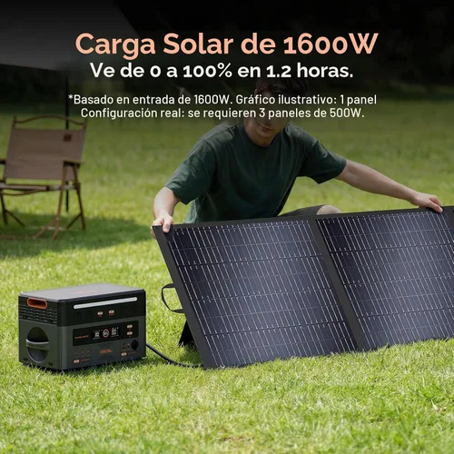 Vista 3 de central eléctrica portátil 3600W PowerMax 3600 PE con el panel solar 200W Generador solar 2016Wh, carga rápida de 1.5 horas, estación de energía