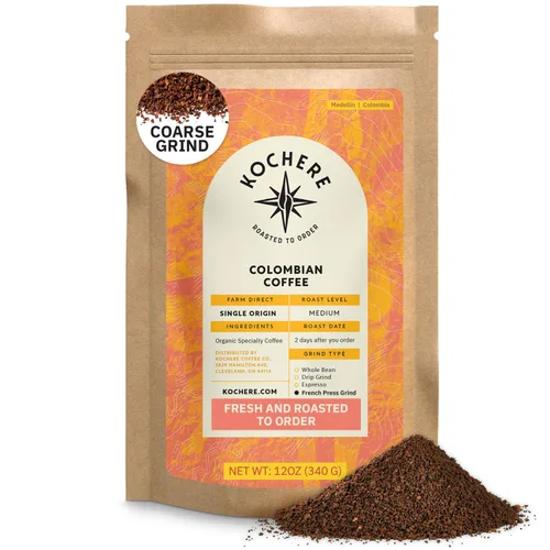Vista 10 de Café molido colombiano Medellín, granos de café tostado medio de origen único, recién tostado a pedido, café molido orgánico, grado especial