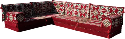 Vista 30 de arabicsofa Juego de sofás árabes tradicionales en forma de L - Sofás seccionales marroquíes - Asientos Majlis orientales para sala de estar