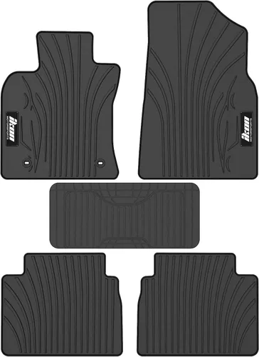 Vista 9 de IKON MOTORSPORTS, Alfombrillas compatibles con Toyota Camry 2018-2024, alfombra de nailon negro delantera y trasera, juego de 4 piezas, 2019 2020