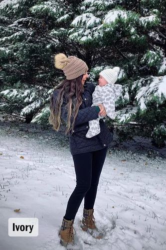 Vista 9 de Funky Junque Exclusives - Gorro de punto para bebé, gorro de invierno cálido con pompón y calavera