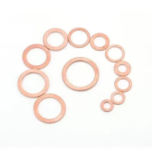 Vista 3 de 400/300/280/200/150/100Pcs Copper Washers O Ring Copper Gaskets Flat Ring Seal Kit Assortment Car Sealing Rings with Case (150Pcs M5-M14)