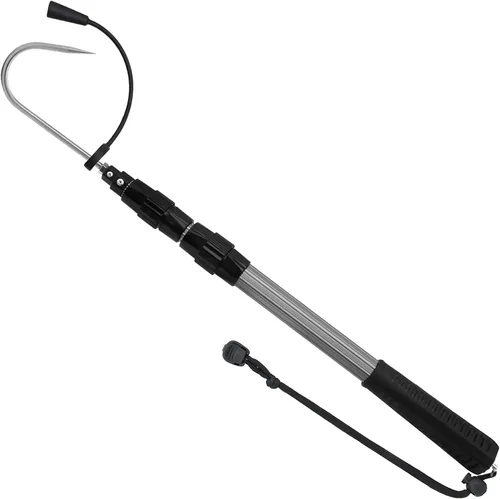 Vista 8 de SANLIKE Telescopic Fish Gaff with Stainless Sea Fishing Spear Hook Tackle, Soft Handle Aluminium Alloy Pole for Saltwater Offshore Ice Tool