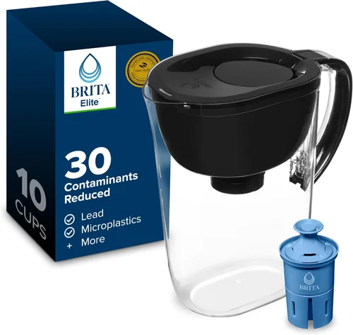 Vista 14 de Brita Jarra de agua, filtro Metro Elite, elimina el 99% del plomo, incluye 1 filtro, capacidad para 6 tazas, color blanco