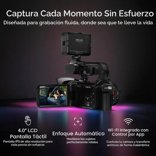 Vista 3 de Minolta MN4KPRO - Kit de videocámara Pro de enfoque automático 4K Ultra HD
