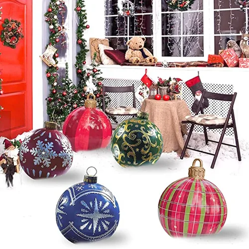 Vista 6 de Bola de Navidad gigante, decoración de Navidad al aire libre, bola de Navidad gigante inflable, bolas de Navidad inflables para el hogar al aire