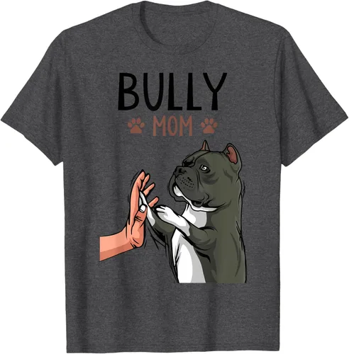 Vista 37 de American Bully Mom Cute Dog Mama Camiseta divertida para mujer, Blanco, S