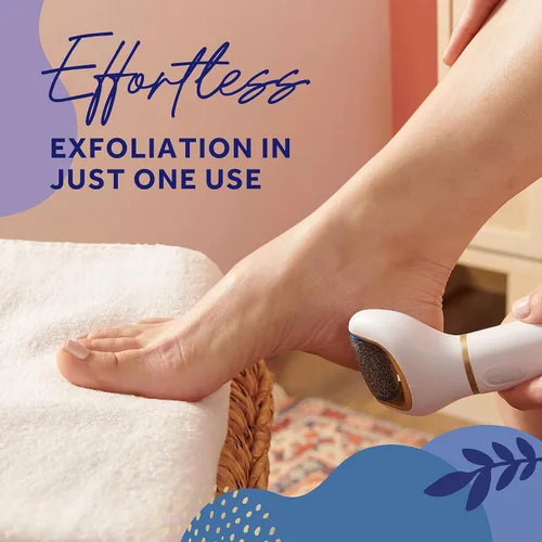 Vista 4 de Amopé Pedi Perfect - Removedor eléctrico de callos para pies con cristales de diamante, elimina la piel dura y muerta, extra gruesa para pieles muy