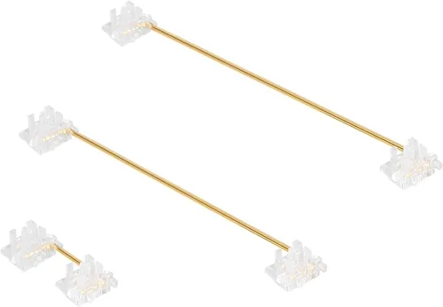 Vista 6 de DUROCK - Estabilizador de montaje de placa transparente transparente con cables chapados en oro compatible con estabilizadores de placa Cherry MX
