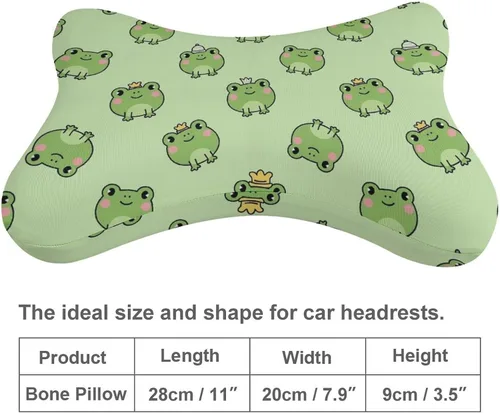 Vista 2 de Almohada de coche para aliviar el dolor de cuello, compatible con linda rana de espuma viscoelástica para el cuello del auto con correa ajustable, 2