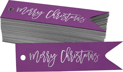 Vista 8 de Etiquetas colgantes con texto en inglés «Merry Christmas» para botellas de papel de aluminio, paquete de 50 unidades Aqua Blue